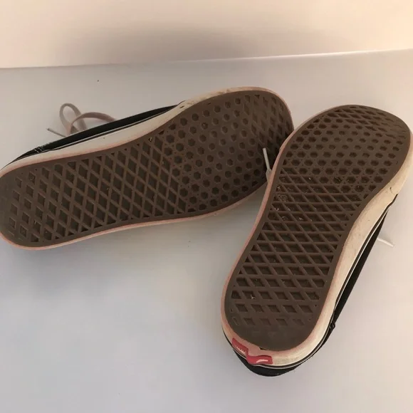 Vans men’s tennis shoes black/white size 8.5 - Picture 7 of 12